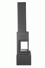 Камин МАДРИД на дровнике Гигант центральный черный\белый шамот в Слониме