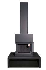 Камин МАДРИД на дровнике Гигант центральный черный\белый шамот в Слониме