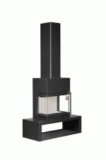 Камин МАДРИД на дровнике Гигант центральный черный\белый шамот в Слониме