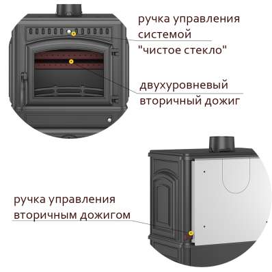 Печь-камин Везувий LV-12РS Антрацит в Слониме