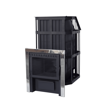 Печь банная Сибирь-24 c закрытой каменкой, панорамная дверца Амазонка бай фото в Слониме