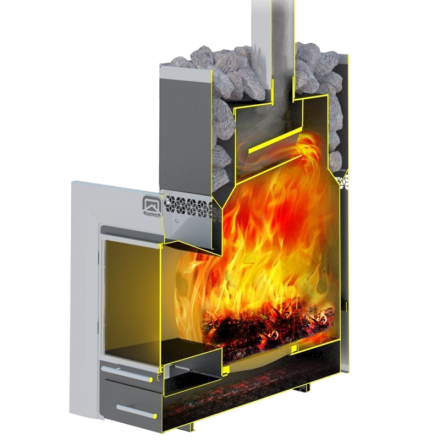 Печь для бани Теплодар Русь-12 ЛНЗП Профи Панорама в Слониме