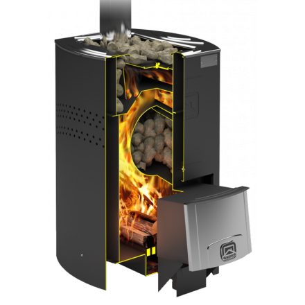 Печь для бани Теплодар Домна-20 ЛК Панорама в Слониме