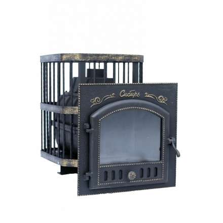 Печь банная Сибирь-24 с каминной дверцей Сибирь (545х545) в Слониме