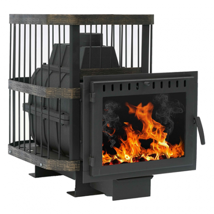 Печь банная Сибирь-24 (панорамное стекло, сетка квадрат) в Слониме