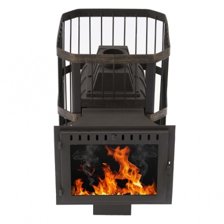 Печь банная Сибирь-24 (панорамное стекло, сетка квадрат) в Слониме