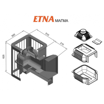 Печь для бани Этна Магма 18 (Панорама) в Слониме