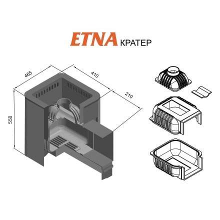 Печь для бани Этна Кратер 18 (ДТ-4С) в Слониме