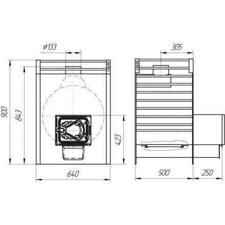 Печь для бани Добросталь Жара-люкс 30 чугунная дверка в Слониме