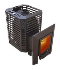 Банная печь Пегас 16 стекло нерж сетка премиум в Слониме