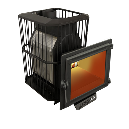 Банная печь Пегас 16 панорама нерж сетка фото в Слониме