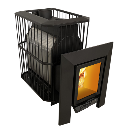 Банная печь Пегас 26 нерж со стеклом сетка фото в Слониме