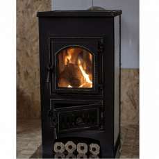 Купить стальной камин Везувий ПК-01 (270) в Слониме фото в интерьере в Слониме
