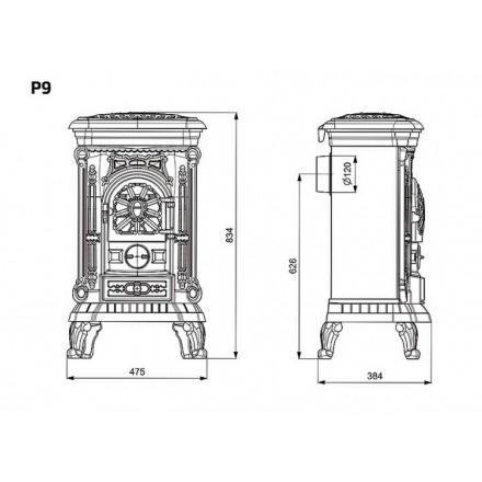 Печь-камин Kawmet P9 (8 кВт) EKO в Слониме