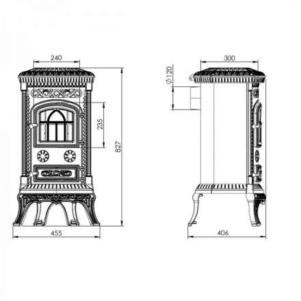 Купить Печь-камин Печь-камин NORDflam Plato чугун в Слониме Амазонка бай фото в Слониме