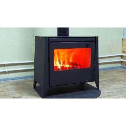 Печь-камин стальная со стеклом Бавария 12 фото в интерьере в Слониме