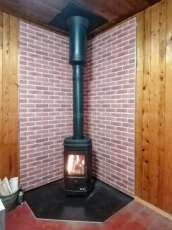 Купить недорогой камин с большим стеклом EVEREST F7 в Слониме в Слониме