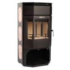 Стальной популярный камин с отделкой шамотом Сибирь 12 фото в Слониме