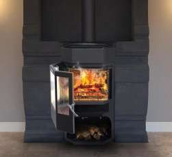 Недорогой камин с отделкой шамотом Сибирь 12 фото в Слониме