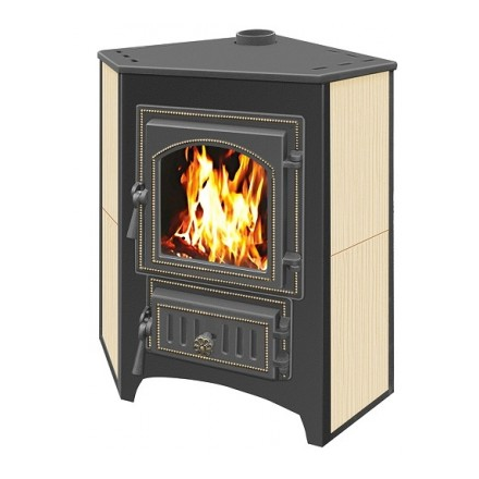 Печь-камин Везувий ПК-01 (220) угловой бежевый 9 кВт Амазонка бай фото в Слониме