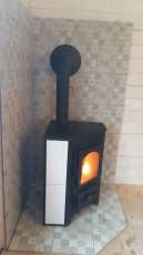 Купить Печь-камин Везувий ПК-01 (220) угловой бежевый 9 кВт в Слониме фото в Слониме