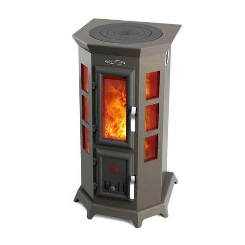 Отопительная печь Термофор Статика Секста, чёрная бронза Амазонка бай фото в Слониме