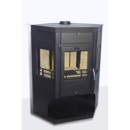 Стальной камин Сибирь 15 с дровницей фото в Слониме