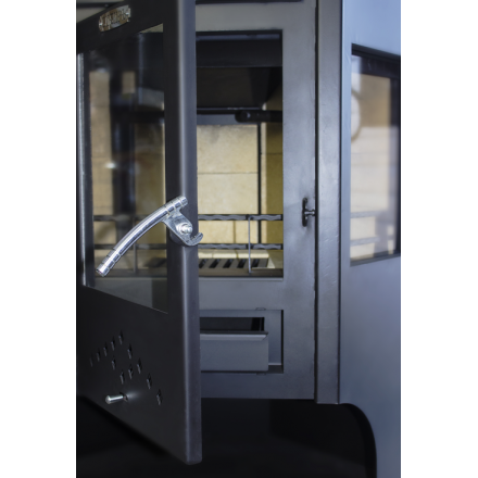 Стальной недорогой камин Сибирь 15 с дровницей фото в Слониме