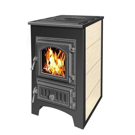 Печь-камин Везувий ПК-01 (270) c плитой бежевая 9 кВт Амазонка бай фото в Слониме