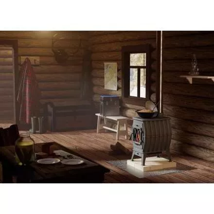 Купить Печь-камин Печь-камин ProMetall Бахта (серая) чугун в Слониме Амазонка бай фото в Слониме