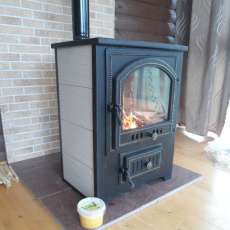 Купить Печь-камин Везувий ПК-01 (205) c плитой бежевая 12 кВт в Слониме в Слониме