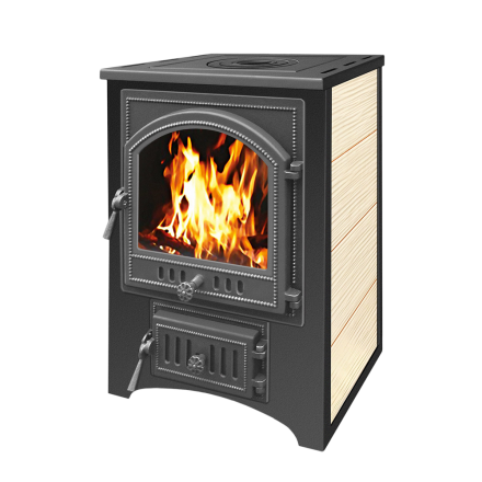 Печь-камин Везувий ПК-01 (205) c плитой бежевая 12 кВт Амазонка бай фото в Слониме