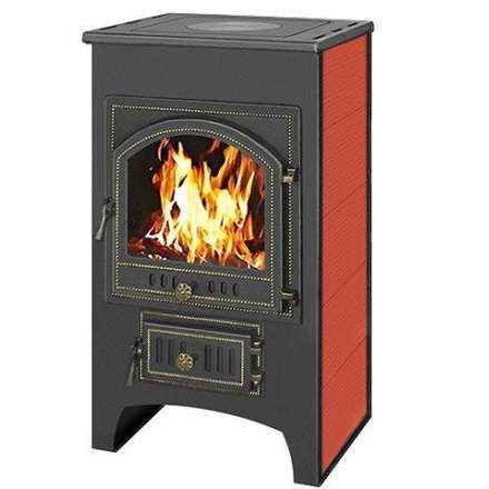 Печь-камин Везувий ПК-02 (205) с плитой красная 12 кВт Амазонка бай фото в Слониме