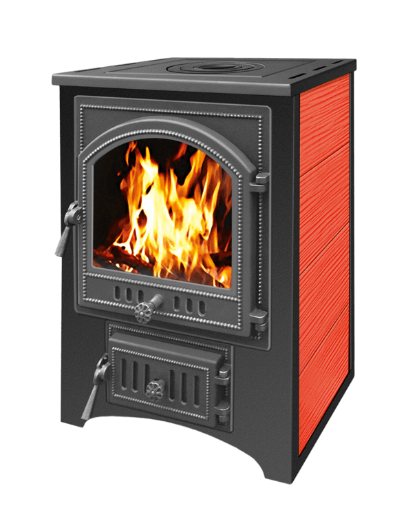 Печь-камин Везувий ПК-01 (205) c плитой красная 12 кВт Амазонка бай фото в Слониме