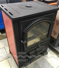 Купить Печь-камин Везувий ПК-01 (205) c плитой красная 12 кВт в Слониме в Слониме