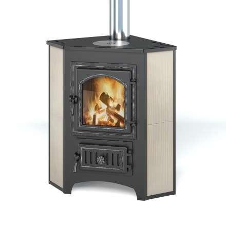 Печь-камин Везувий ПК-01 (220) с конфоркой угловой бежевый 9 кВт купить в Слониме