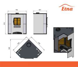Печь-камин со стеклом ЭТНА (ДТ-4С) угловой Амазонка бай фото в Слониме