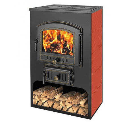 Печь-камин Везувий ПК-03 (224) с плитой красный 12 кВт Амазонка бай фото в Слониме