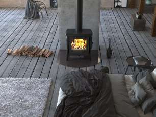 Купить чугунный Печь-камин EVEREST S13 в Слониме фото в интерьере в Слониме