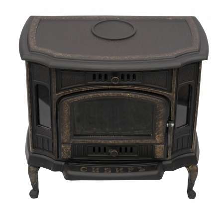 Стильный камин со стеклом Сибирь 10 чугунная Фото в Слониме