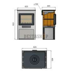 недорогой печь-камин со стеклом ЭТНА (БКД) с плитой Амазонка бай фото в Слониме