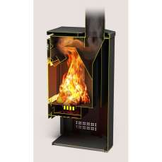 Стальной камин со стеклом Теплодар Кадриль фото в Слониме