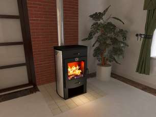 Стальной камин со стеклом Теплодар Танго фото в Слониме