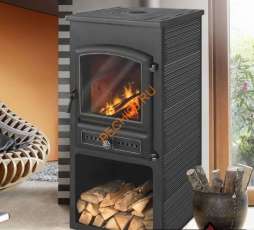 Недорогой стальной печь-камин со стеклом ЭТНА (БКД) с плитой Амазонка бай фото в Слониме