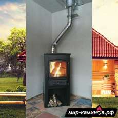 Печь-камин ЭТНА (БКД) с плитой и ТО Бежевый высокий в Слониме