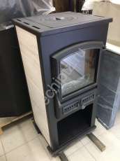 Печь-камин со стеклом ЭТНА (БКД) с плитой и ТО фото в Слониме