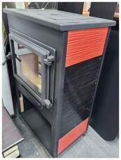 Стальной камин ЭТНА (Панорама) с плитой Антрацит" высокий фото в Слониме