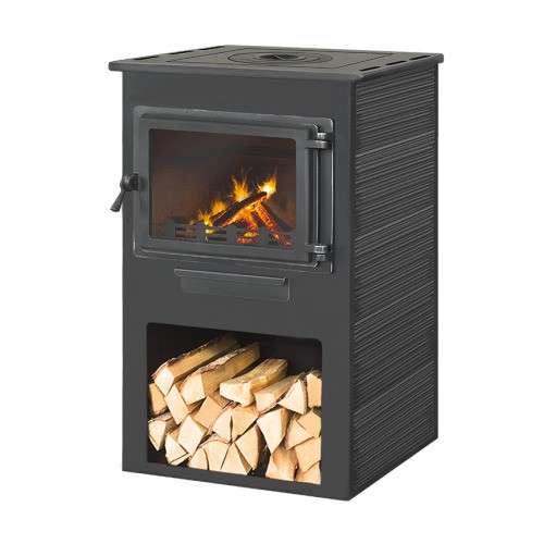 Печь-камин ЭТНА (Панорама) с плитой фото в Слониме