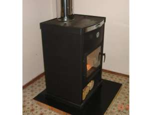 Стальная печь-камин с дровницей Теплодар ОВ-140 (прямой) фото в Слониме