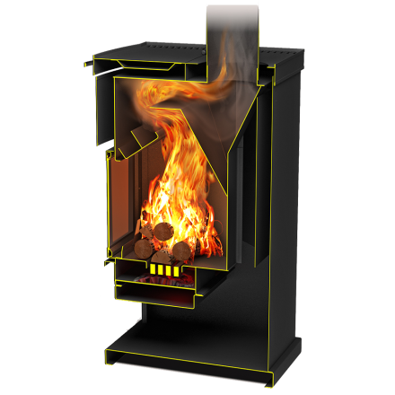 Стальной недорогой камин Теплодар ОВ-140 (прямой) фото в Слониме
